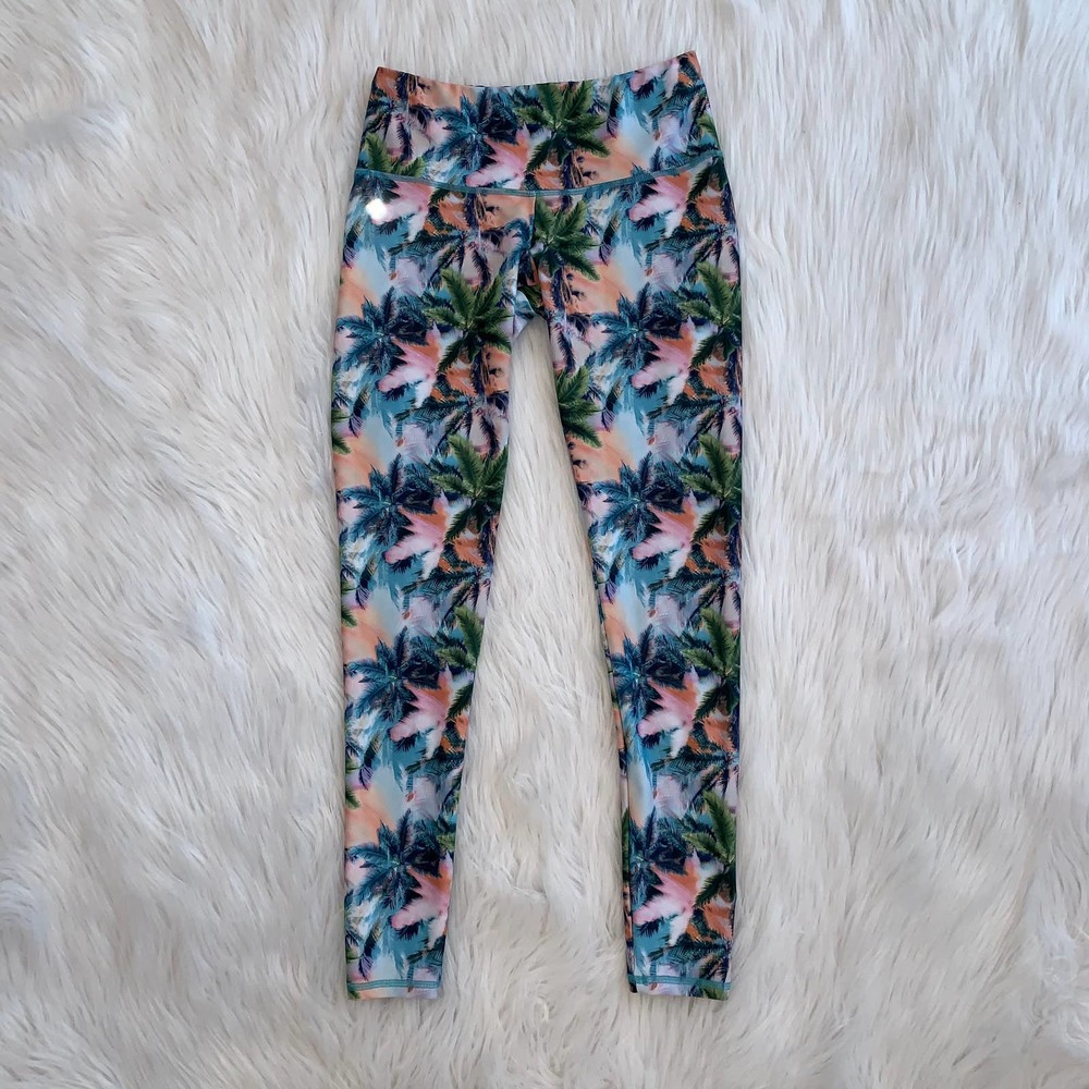 NUX Tropical Twilight Palm Tree Tropical Leggings